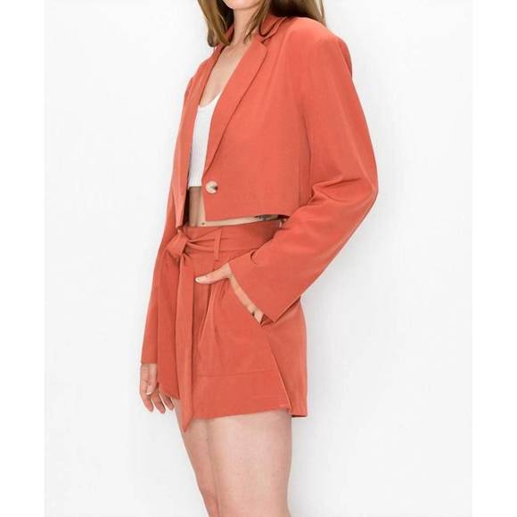 NEW GEEGEE bertrand blazer set in adobe rose - Picture 2 of 4